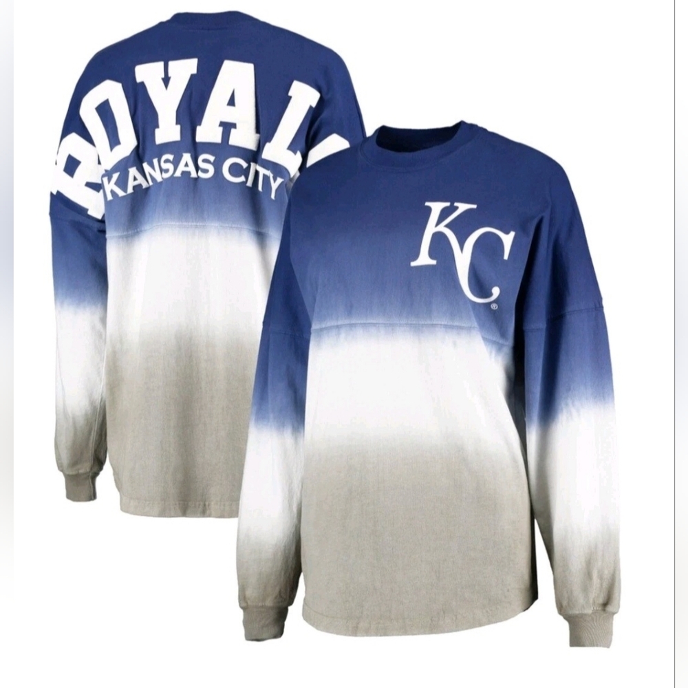 Kansas City Royals Womens Oversized Longsleeve Ombre Spirit Jersey XXL Fanatics